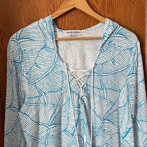 Charlie Holiday Leaf Patterned Swim Cover-Up